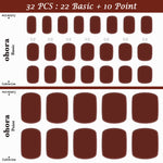 Ohora (P Chili Pedi) 32pcs 22 Basic 10 Point Nail Art Pattern Sticker Nail Gel Set Pedicure