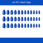 Muzmak ((Almond) N Clear Blue Nail) 36pcs Nail Art Pattern Sticker Set Semicure Nail