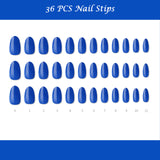 Muzmak ((Almond) N Clear Blue Nail) 36pcs Nail Art Pattern Sticker Set Semicure Nail