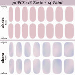 Ohora (N Pink Is Dora Vence Nail) 30pcs 16 Basic 14 Point Nail Art Pattern Sticker Set Semicure Nail