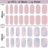 Ohora (N Pink Is Dora Vence Nail) 30pcs 16 Basic 14 Point Nail Art Pattern Sticker Set Semicure Nail