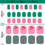 Ohora (P Ping Cherrys Pedi) 32pcs 22 Basic 10 Point Nail Art Pattern Sticker Nail Gel Set Pedicure