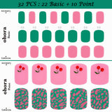 Ohora (P Ping Cherrys Pedi) 32pcs 22 Basic 10 Point Nail Art Pattern Sticker Nail Gel Set Pedicure