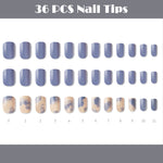 Muzmak (N Pale Marble (Regular Square) Nail) 36pcs Nail Art Pattern Sticker Set Semicure Nail