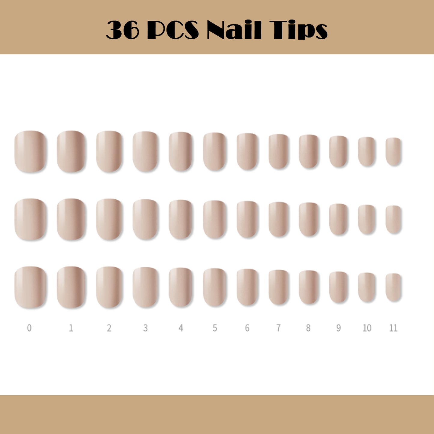 Muzmak (N Cream Beige Nail) 36pcs Nail Art Pattern Sticker Set Semicure Nail
