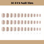 Muzmak (N Cream Beige Nail) 36pcs Nail Art Pattern Sticker Set Semicure Nail