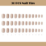 Muzmak (N Cream Beige Nail) 36pcs Nail Art Pattern Sticker Set Semicure Nail