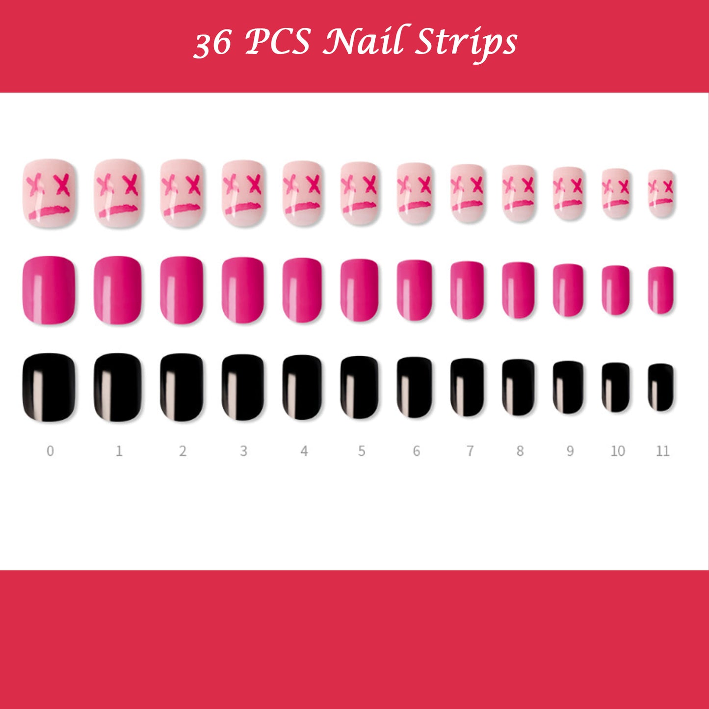 Muzmak ((Regular Square) N Hot Painting Nail) 36pcs Nail Art Pattern Sticker Set Semicure Nail