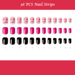 Muzmak ((Regular Square) N Hot Painting Nail) 36pcs Nail Art Pattern Sticker Set Semicure Nail
