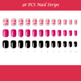 Muzmak ((Regular Square) N Hot Painting Nail) 36pcs Nail Art Pattern Sticker Set Semicure Nail