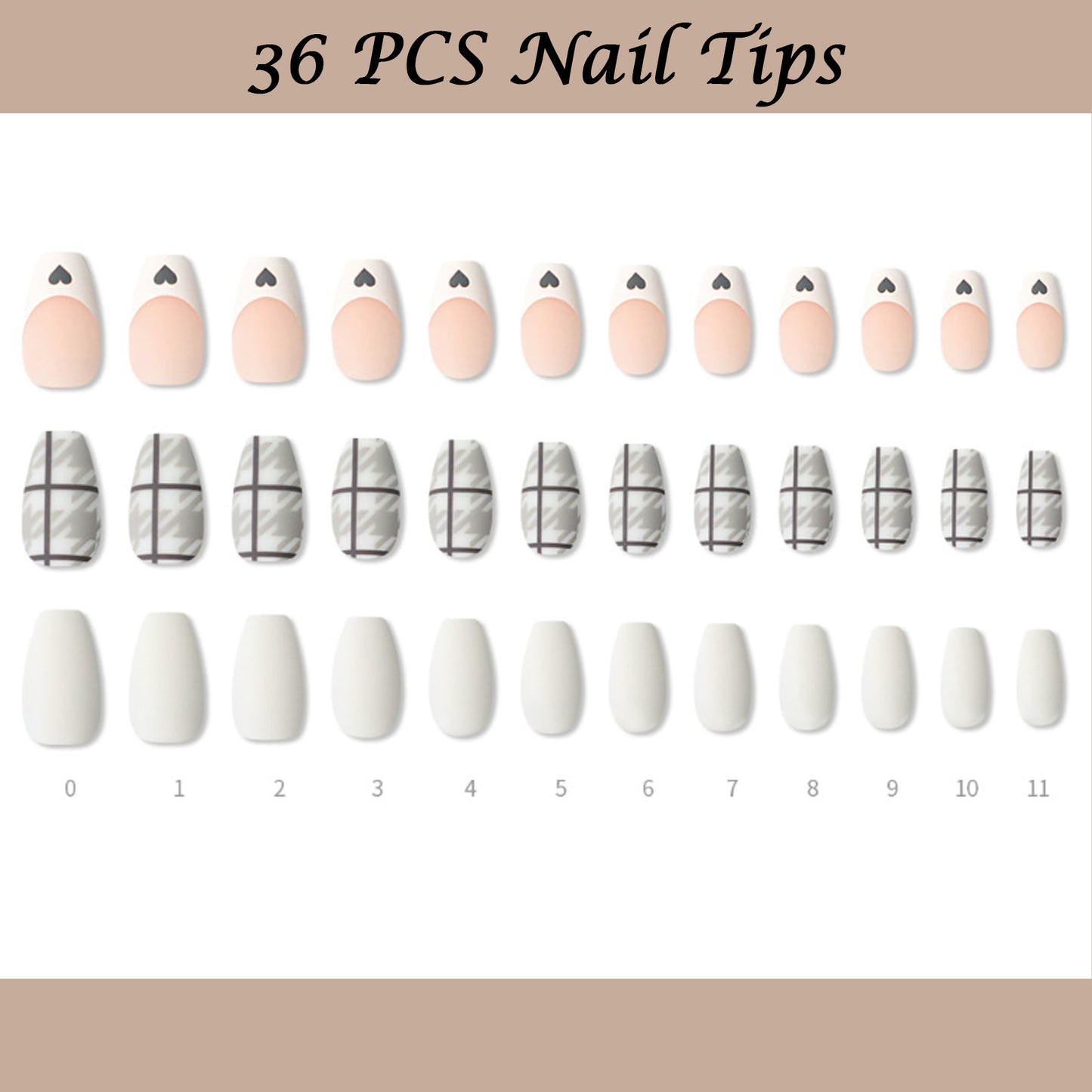 Muzmak ((Coffin) N Kitsch Funky Check Nail) 36pcs Nail Art Pattern Sticker Set Semicure Nail