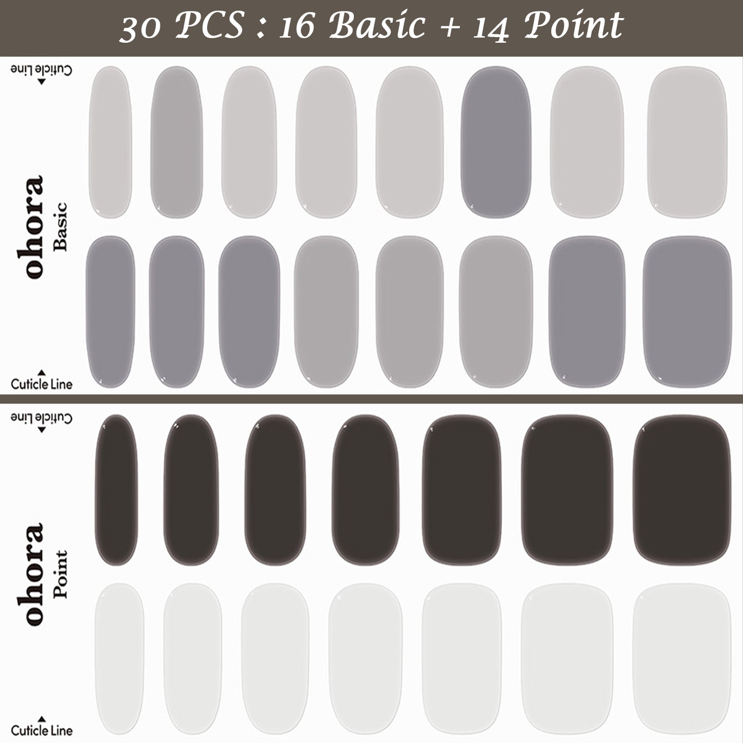 Ohora (N Raphine Nail) 30pcs 16 Basic 14 Point Nail