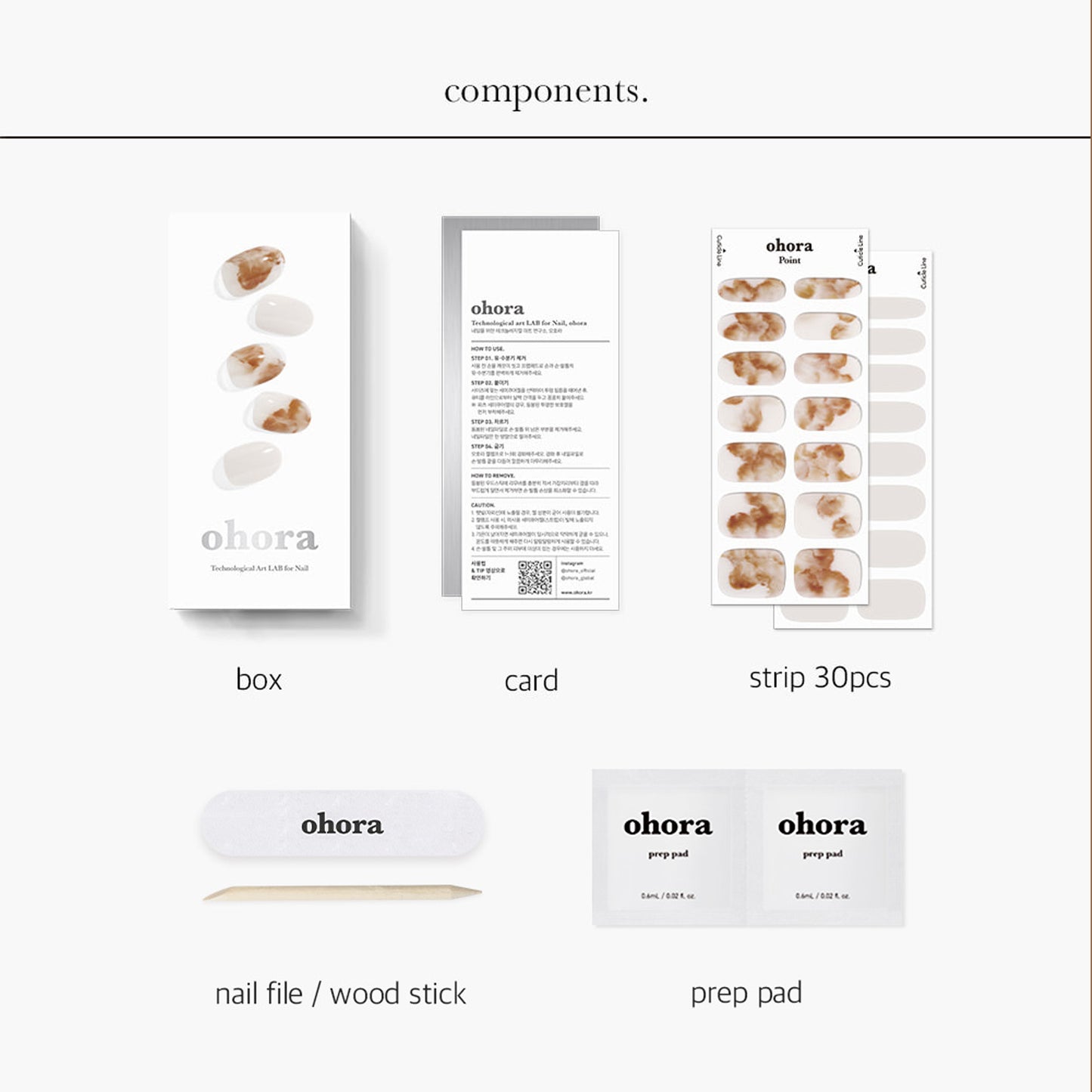 Ohora (N Muted Nail) 30pcs 16 Basic 14 Point Nail