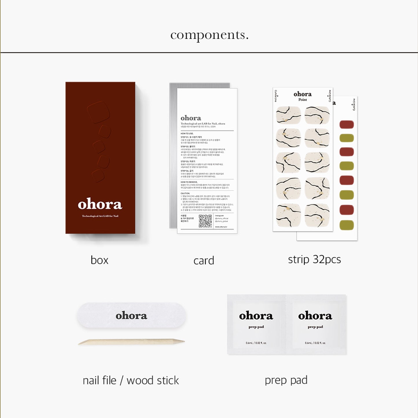 Ohora (P Sonata Pedi) 32pcs 22 Basic 10 Point Nail Art Pattern