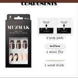 Muzmak (N Coffee Mocha Nail) 36pcs Nail Art Pattern Sticker Set Semicure Nail