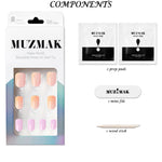Muzmak ((Short Square) N Sugar Glow Nail) 36pcs Nail Art Pattern Sticker Set Semicure Nail