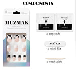 Muzmak (N Checkerborad Wave (Regular Square) Nail) 36pcs Nail Art Pattern