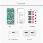 Ohora (P Ping Cherrys Pedi) 32pcs 22 Basic 10 Point Nail Art Pattern Sticker Nail Gel Set Pedicure