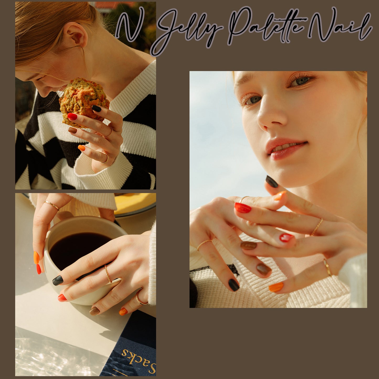 Muzmak (N Jet Palette (Regular Square) Nail) 36pcs Nail Art Pattern Sticker Set Semicure Nail