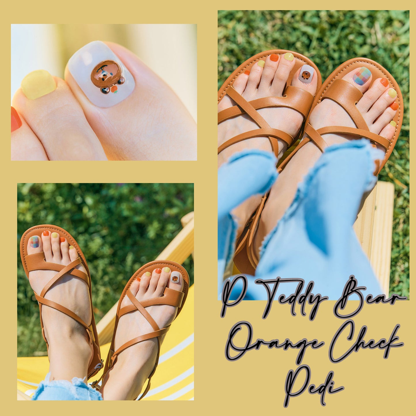 Ohora (P Teddy Bear Orange Check Pedi)