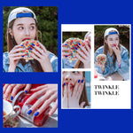 Muzmak ((Regular Square) N Twinkle Twinkle Nail) 36pcs Nail Art Pattern Sticker Set Semicure Nail