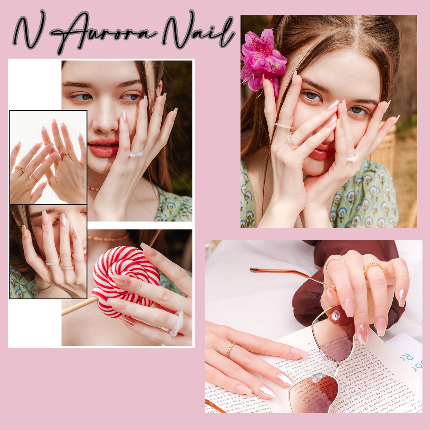 Muzmak ((Coffin) N Aurora Nail) 36pcs Nail Art Pattern Sticker Set Semicure Nail