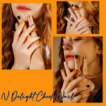 Muzmak (N Delight Check (Short Square) Nail) 36pcs Nail Art Pattern Sticker Set Semicure Nail