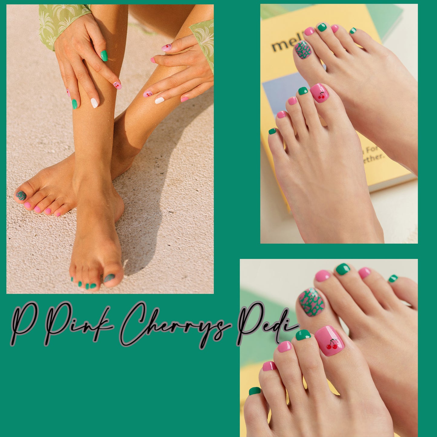 Ohora (P Ping Cherrys Pedi) 32pcs 22 Basic 10 Point Nail Art Pattern Sticker Nail Gel Set Pedicure