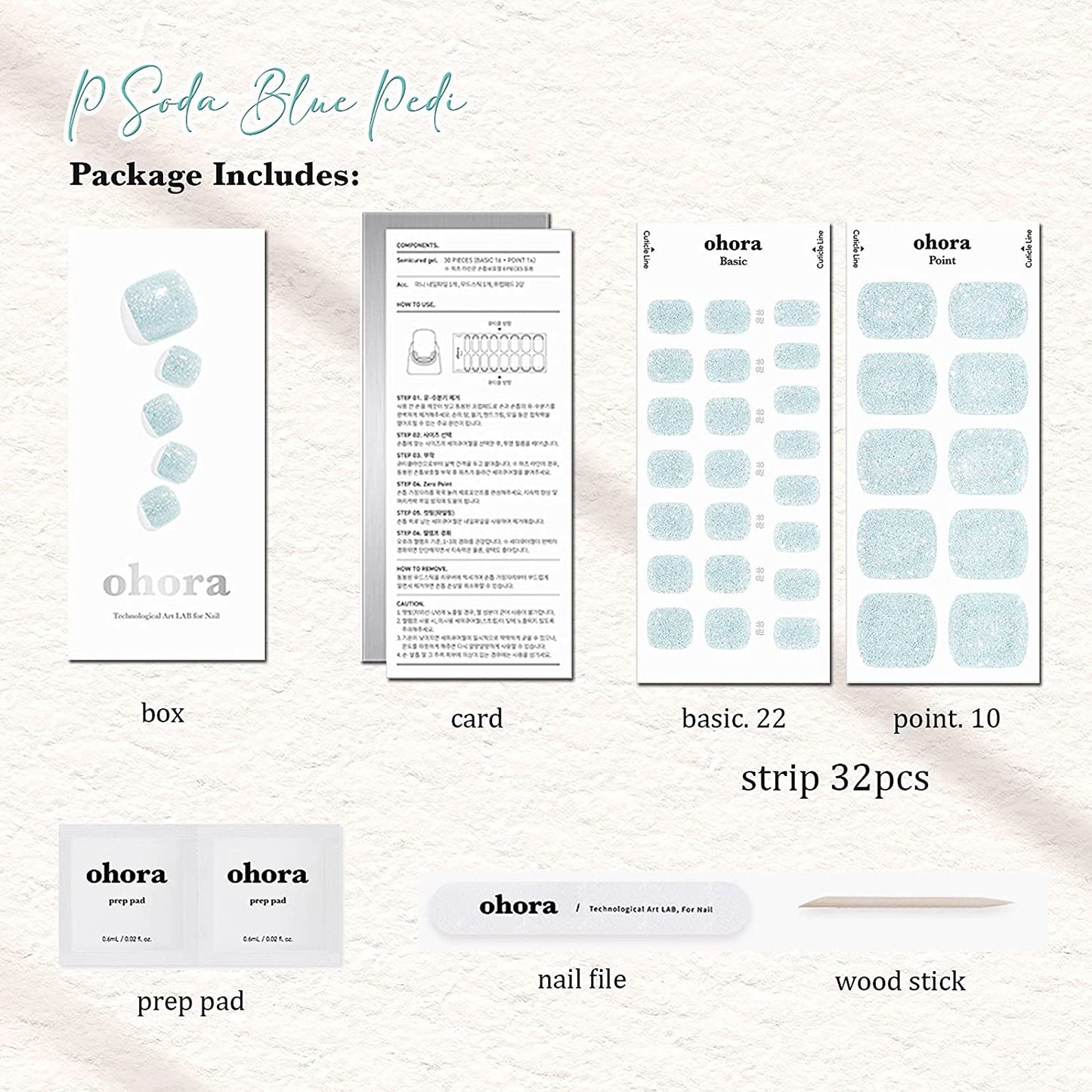 Ohora (P Soda Blue Pedi) Nail Gel Set