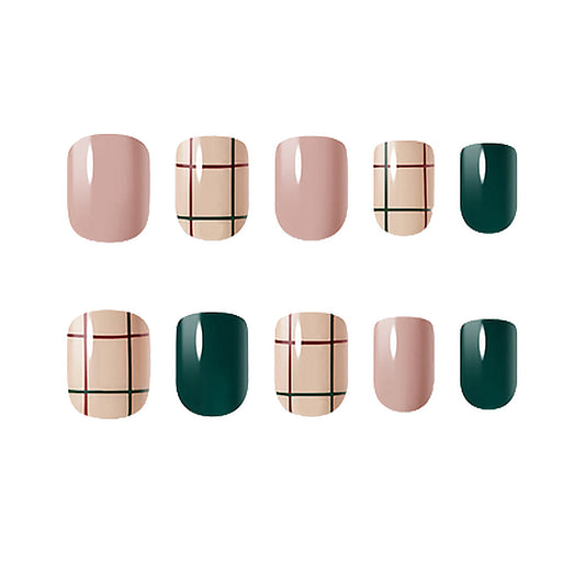 Muzmak (N Delight Green (Short Square)Nail) 36pcs Nail Art Pattern Sticker Set Semicure Nail