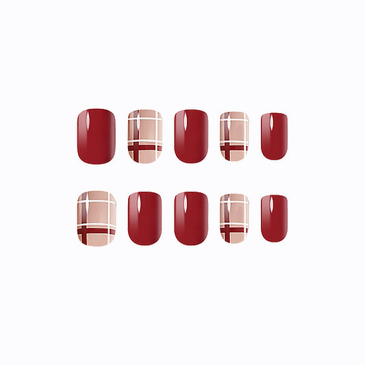 Muzmak ((Regular Square) N About Red Nail) 36pcs Nail Art Pattern Sticker Set Semicure Nail