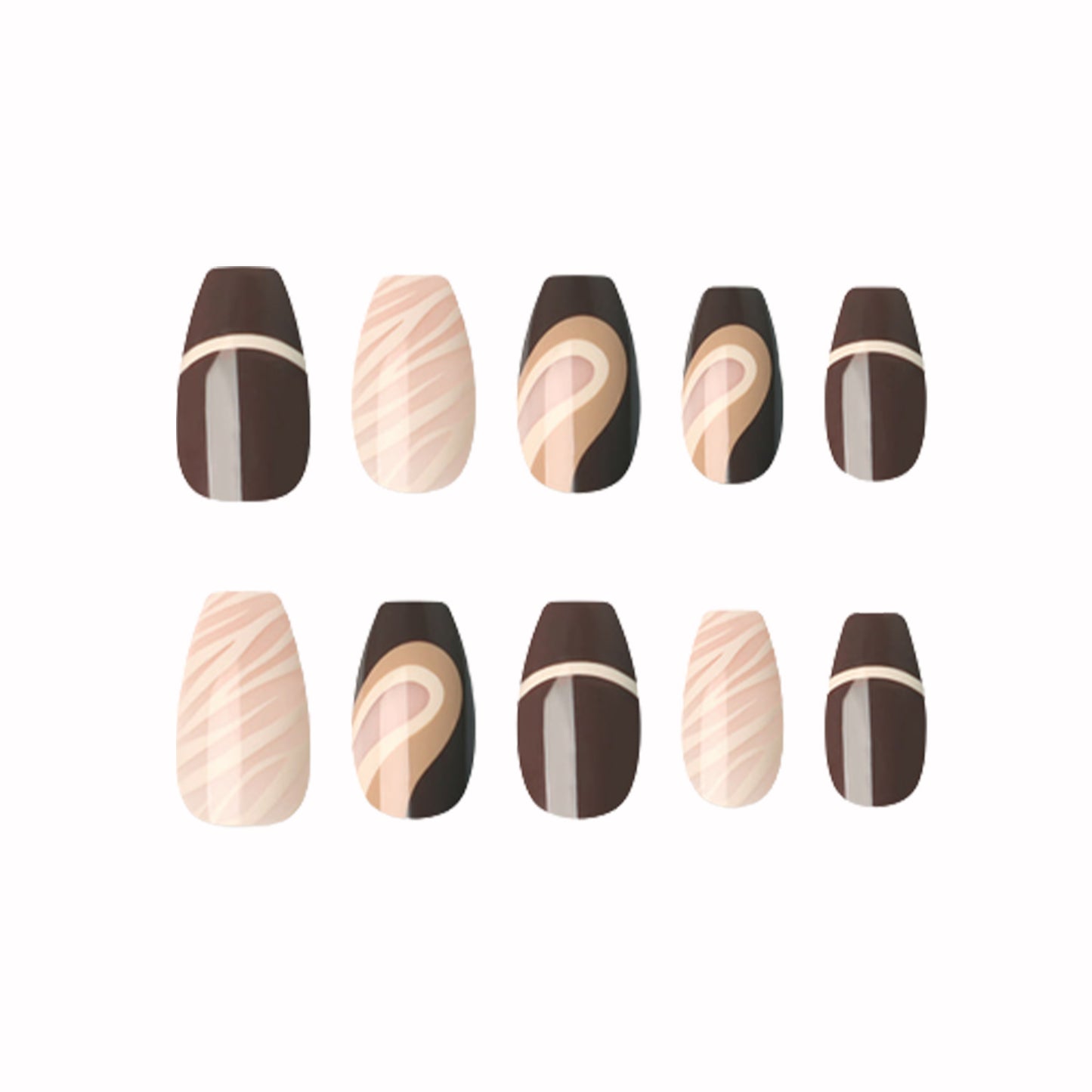 Muzmak (N Coffee Mocha Nail) 36pcs Nail Art Pattern Sticker Set Semicure Nail