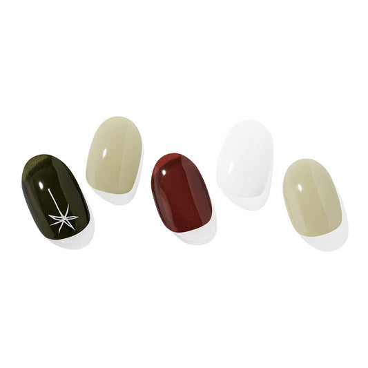 Ohora (N  Olive Palm Nail) 30pcs 16 Basic 14 Point Nail Art Pattern Sticker Set Semicure Nail